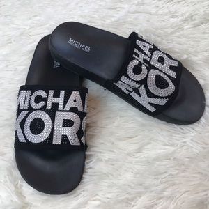 michael kors girls slides